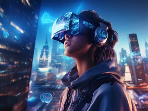 科技AI科技城市人物VR城市建筑场景PNG免费下载 - 图星人