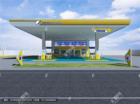 加油站设计案例效果图,建筑设计,模型设计/效果图,设计,汇图网www.huitu.com