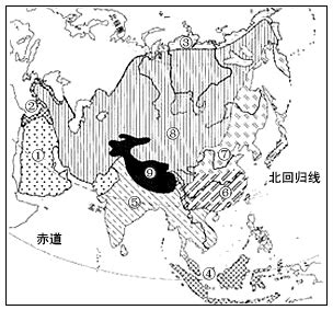 4．读亚洲图.回答问题(1)据图判断.亚洲气候温带气候为主.在广大的北部地区分布着世界上面积最大的亚寒带针叶林(2)读图发现.亚洲地势的特点是 ...