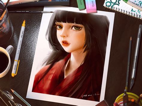 大灰狼妆容甜美女生头像