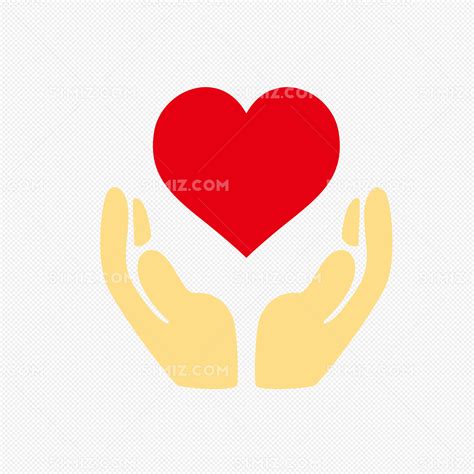 红色手绘卡通爱心双手爱心公益世界红十字日元素PNG素材免费下载 - 觅知网