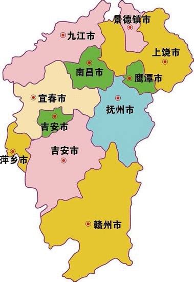 江西省行政区划图_江西地图库