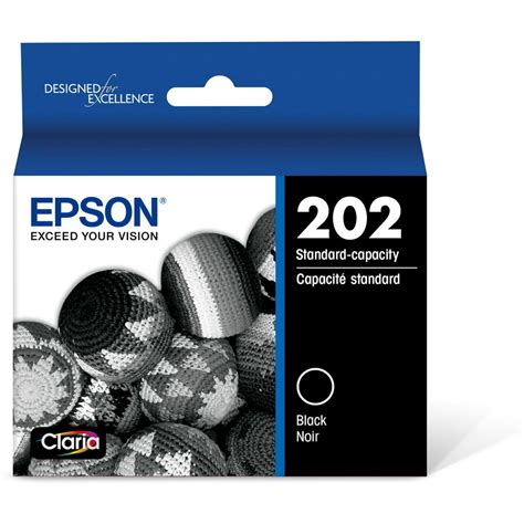 Epson 202 Standard-capacity Black Ink Cartridge for XP-5100 and WF-2860 ...