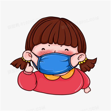 甜美女生戴口罩头像动漫