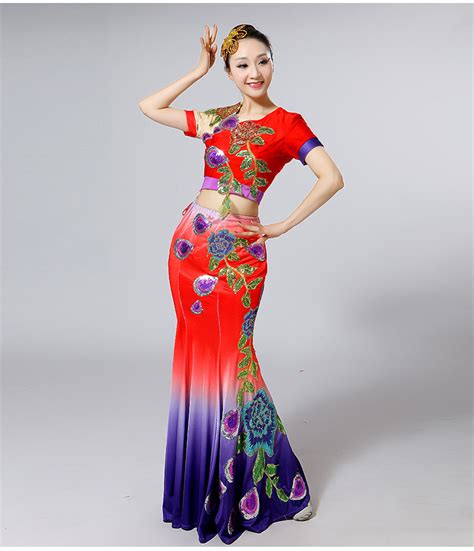 新款特价儿童傣族舞服装孔雀舞服装民族舞台演出服-阿里巴巴