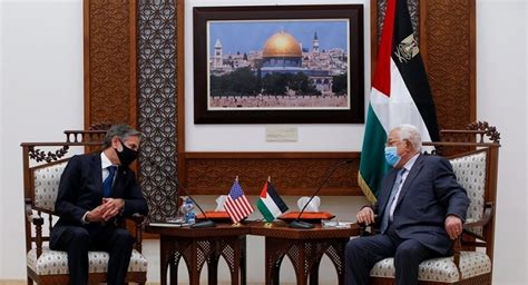 巴勒斯坦总统会见美国务卿布林肯，美方承诺提供多项援助_手机新浪网