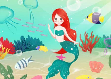 美人鱼公主动画：小夏与漂亮的美人鱼公主的友谊，成为最好的朋友！