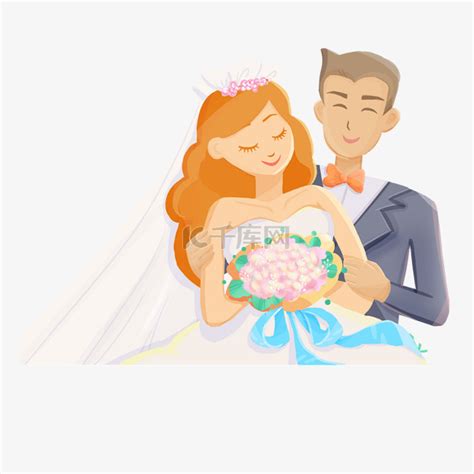 在婚礼上新郎抱着新娘。插画图片素材_ID:380267858-Veer图库