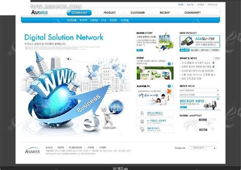 韩国商务网站网页设计模版PSD素材免费下载_红动中国