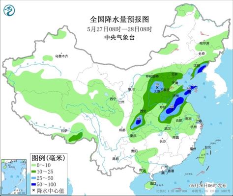 中央气象台：今日强降雨集中在湖北安徽河南 明天雨区将北抬至华北黄淮一带