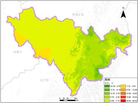 吉林省多年平均气温空间分布数据-气象气候数据-地理国情监测云平台