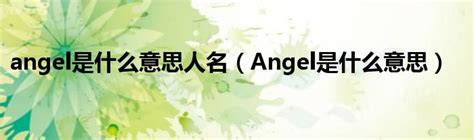 angel是什么意思人名（Angel是什么意思）_公会界