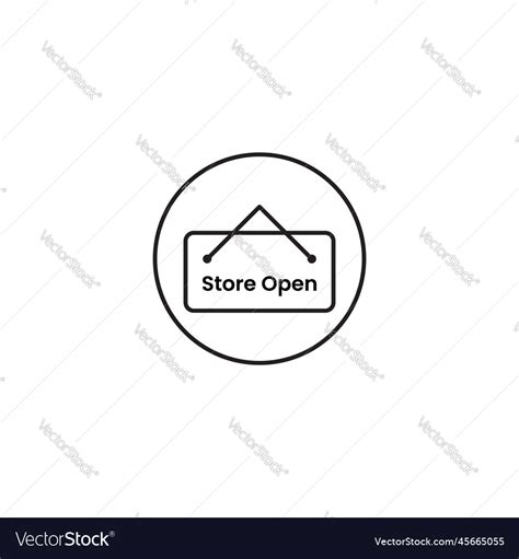Signboard symbol store open tag outline icon desi Vector Image