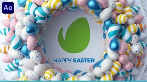 26203复活节logo演绎动画AE模版Easter Day Logo - CGUFO