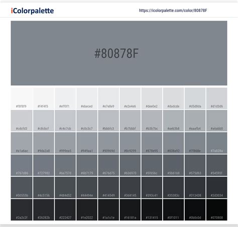 Pantone 7545 Up Color | Hex color Code #80878F information | Hsl | Rgb ...