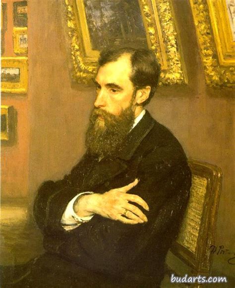 帕维尔·特雷季亚科夫的肖像，特雷季亚科夫画廊的创始人 - 列宾 - 画园网