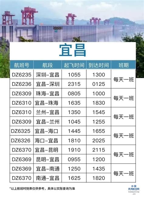 宜昌三峡机场东海航空2023年夏秋航季航班公布 - 民用航空网