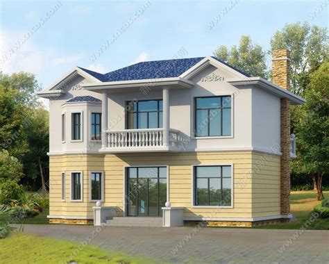 一款非常漂亮的小二层自建房屋设计图，造价15万左右，经济实用 - 二层别墅设计图 - 轩鼎别墅图纸