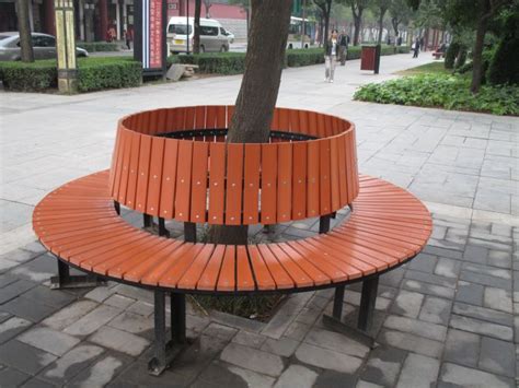 圆形围树椅、S型塑木围树椅、石材坐凳、塑木公园椅、户外休闲 ...