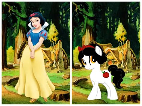 当迪士尼公主变成小马宝莉，爱丽儿气质绝佳，看到白雪公主恋爱了