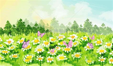 春意盎然春暖花开壁纸插画图片-千库网