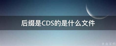 后缀是CDS的是什么文件 - 业百科