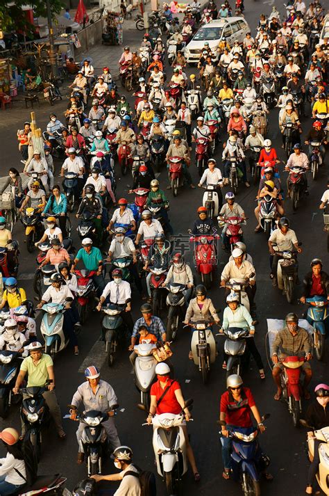 密集，拥挤交通，摩托车在胡志明市高清摄影大图-千库网