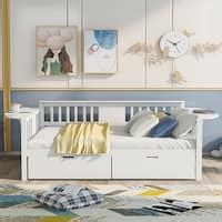 Full Size Daybed with Two Drawers, Wood Slat Support - Bed Bath ...