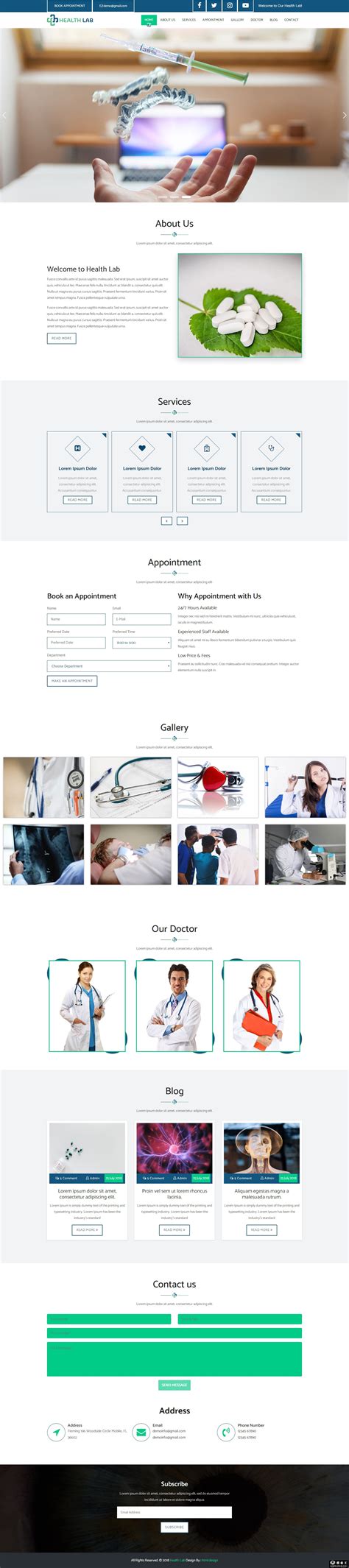医学健康研究实验室网页模板免费下载html - 模板王