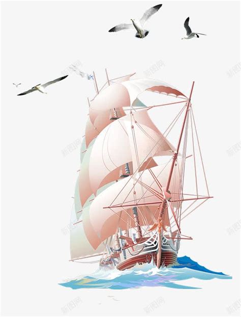 卡通帆船扬帆起航png图片免费下载-素材7NQeWUgee-新图网