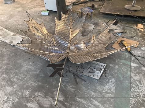 电镀不锈钢树叶摆件雕塑_厂家图片价格-玉海雕塑
