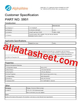 5951 Datasheet(PDF) - Alpha Wire