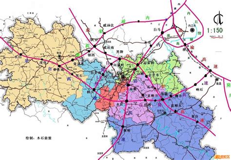 自贡高速公路规划及路线走向图（新修改） - 城市论坛 - 天府社区