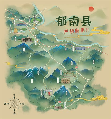 郁南县全域手绘地图_画画的白塔-站酷ZCOOL