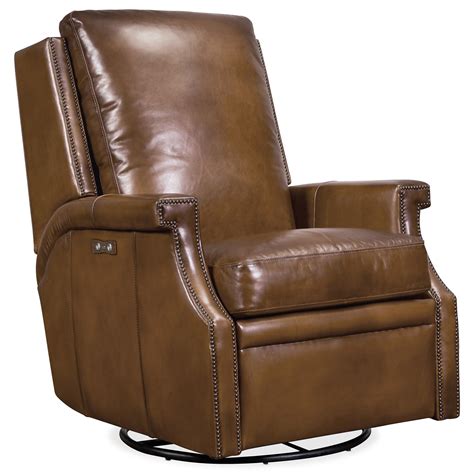 Hooker Furniture Collin Transitional Power Swivel Glider Leather ...