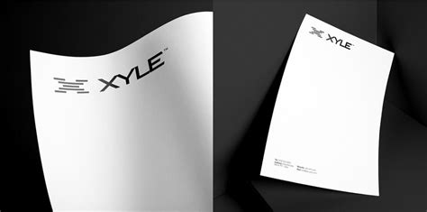Xyle建筑设计公司logo设计品牌形象vis设计，x砖块logo与超酷黑白渐变vi风-上海vi设计公司-尚略