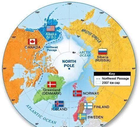 北极地图图片