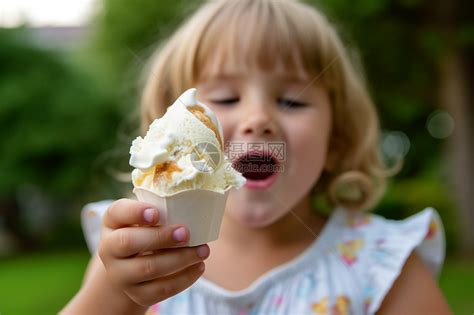 吃冰激凌的小女孩高清图片下载-正版图片600202149-摄图网