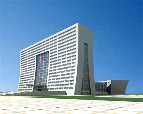 现代行政办公楼su模型下载-光辉城市