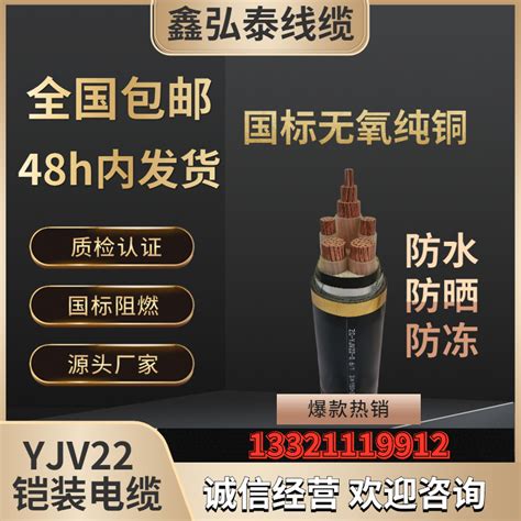 ZC-YJV22纯铜芯铠装地埋电缆 国标保检测2芯 3芯 4芯 6 10 16 25-淘宝网