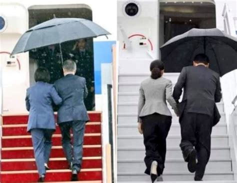 韩国总统雨中撑伞不顾老婆被嘲 - 爱美在线