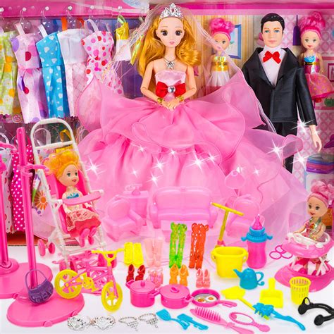 正品美泰正版娃娃礼盒套装 芭比女孩之闪亮时装组玩具X3496