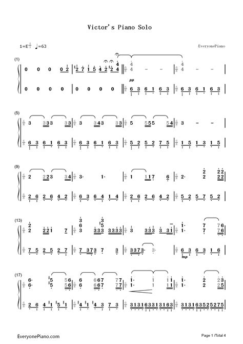 Victors Piano Solo-僵尸新娘OST双手简谱预览1-钢琴谱文件（五线谱、双手简谱、数字谱、Midi、PDF）免费下载