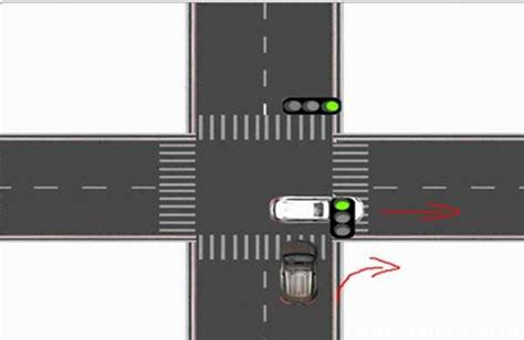 红绿灯十字路口，汽车如何由主道进入辅道，汽车走直行还是转弯道。_百度知道