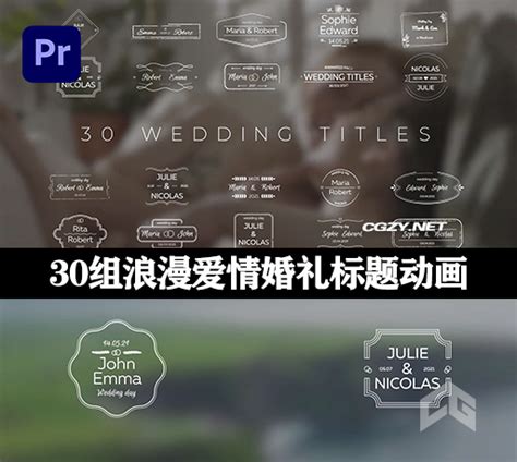 PR模板|30组浪漫爱情婚礼标题动画 Wedding Titles - CG资源网