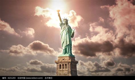 美国自由女神像航拍特写视频下载_红动中国