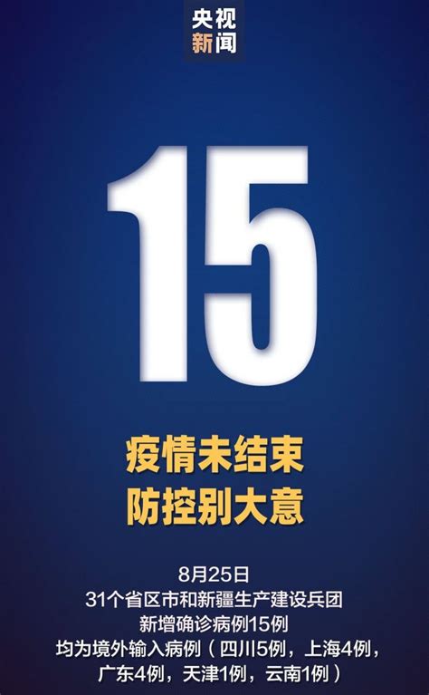 8月25日31省区市新增确诊15例均为境外输入- 上海本地宝