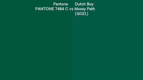 Pantone 7484 C vs Dutch Boy Mossy Path (G021) side by side comparison