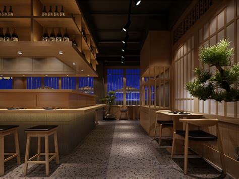 日式餐厅|空间|家装设计|效果图小静 - 原创作品 - 站酷 (ZCOOL)