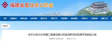 2022年第二季度福建省住房公积金贷款流动性调节系数公布-中国质量新闻网